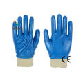 13G Nitrilo poliéster Shell, Nitrilo azul totalmente recubierto, guantes de trabajo de seguridad de protección (N6032)